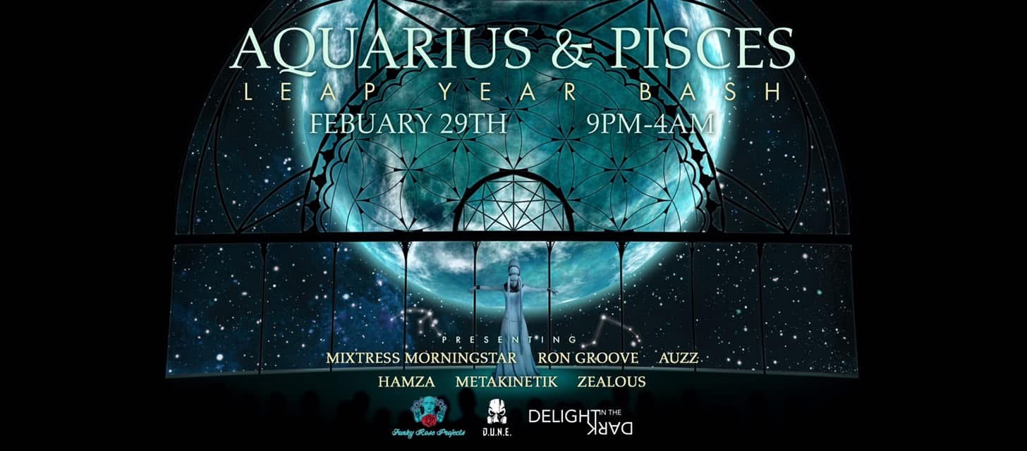 Original flyer for the Aquarius & Pisces Leap Year Bash, February 29